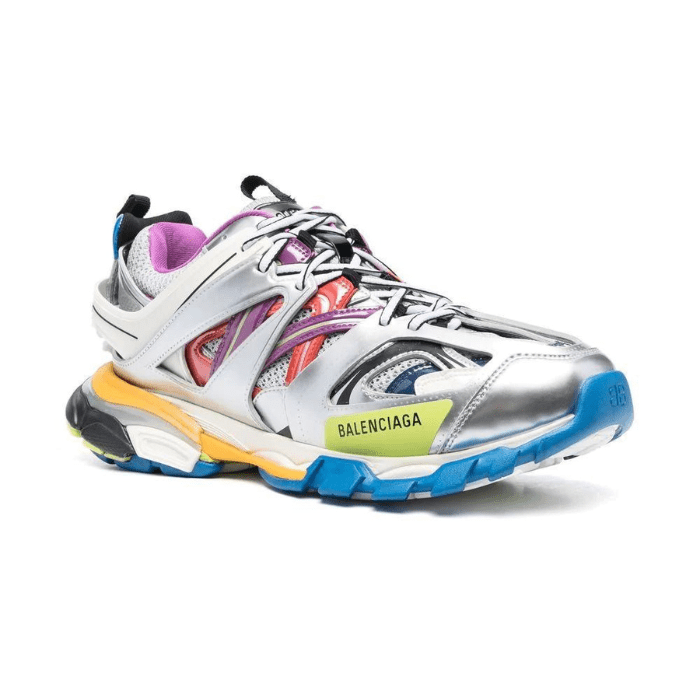 Track metallic panelled sneakers